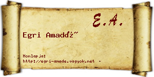 Egri Amadé névjegykártya